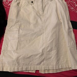 Casual Cream Cargo Skirt